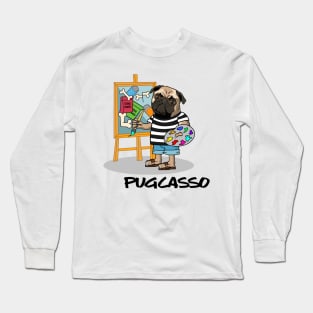 Pugcasso Dog T shirt Long Sleeve T-Shirt